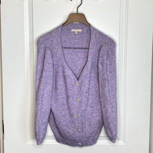 Skies Are Blue Light Purple Button Down Sweater